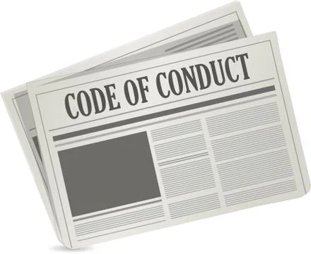 Code of conduct newspaper illustration design Illustrazione stock
