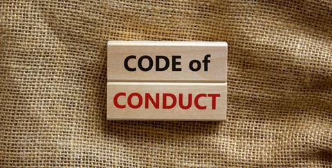 Code of conduct symbol. Concept words 'Code of conduct' on wooden blocks on a Foto stock