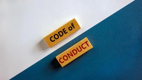 Code of conduct symbol. Concept words 'Code of conduct' on wooden blocks on a Foto stock