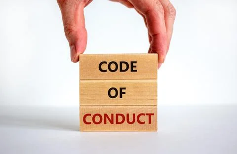 Code of conduct symbol. Concept words 'Code of conduct' on wooden blocks on a Stock-Fotos