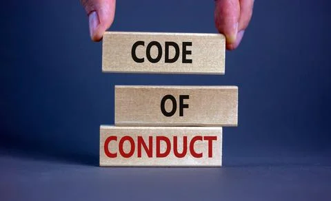Code of conduct symbol. Concept words 'Code of conduct' on wooden blocks on a Stock-Fotos