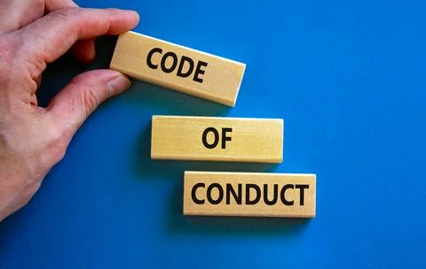 Code of conduct symbol. Concept words 'Code of conduct' on wooden blocks on a Stock-Fotos