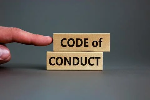 Code of conduct symbol. Concept words 'Code of conduct' on wooden blocks on a Stock-Fotos