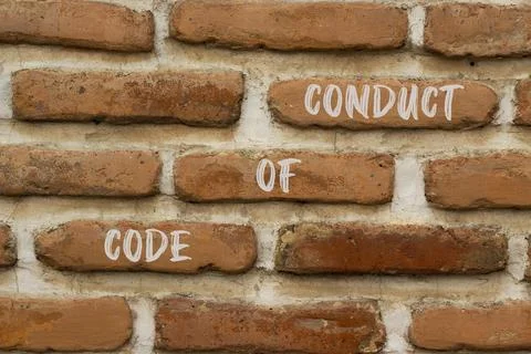 Code of conduct symbol. Concept words Code of conduct on brick wall. Beautifu Stock Photos