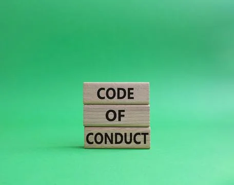 Code of conduct symbol. Wooden blocks with words Code of conduct. Beautiful.. Stock-Fotos
