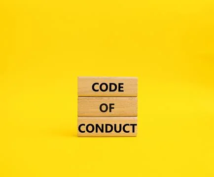 Code of conduct symbol. Wooden blocks with words Code of conduct. Beautiful.. Stock Photos
