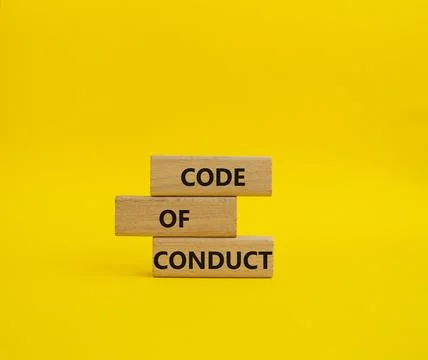 Code of conduct symbol. Wooden blocks with words Code of conduct. Beautiful.. Stock Photos