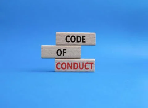 Code of conduct symbol. Wooden blocks with words Code of conduct. Beautiful.. Stock Photos