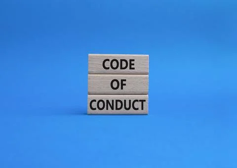 Code of conduct symbol. Wooden blocks with words Code of conduct. Beautiful b Stock-Fotos