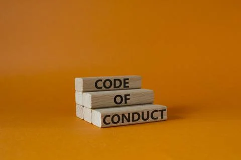 Code of conduct symbol. Wooden blocks with words Code of conduct. Beautiful.. Stock-Fotos
