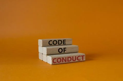 Code of conduct symbol. Wooden blocks with words Code of conduct. Beautiful.. Stock-Fotos