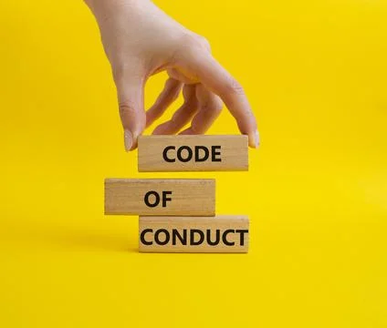 Code of conduct symbol. Wooden blocks with words Code of conduct. Beautiful.. Stock Photos