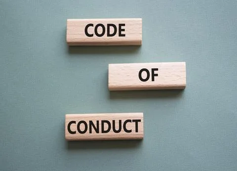 Code of conduct symbol. Wooden blocks with words Code of conduct. Beautiful.. Stock-Fotos
