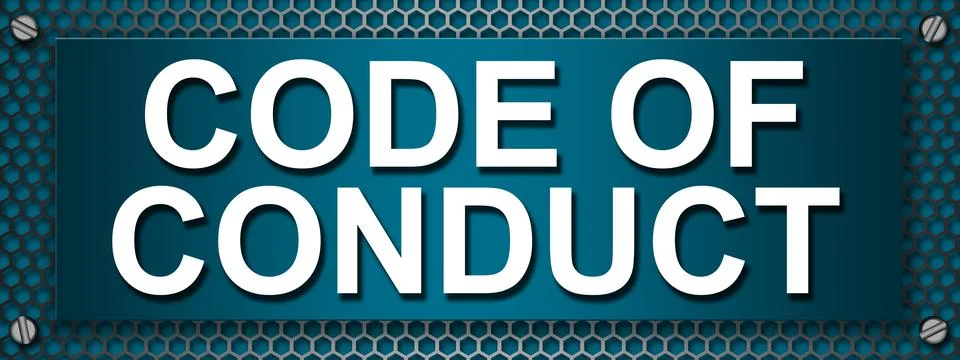 Code of conduct text quote on a banner Stock Illustration