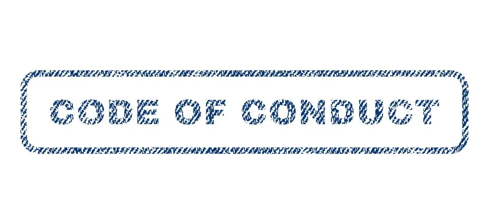 Code Of Conduct Text Textile Seal Stamp Watermark Stock Illustration