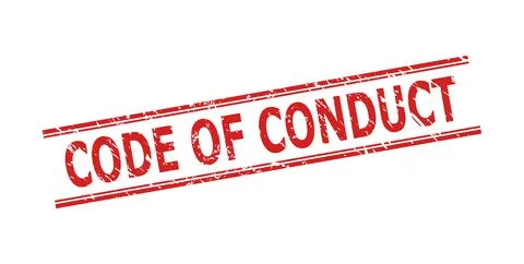 CODE OF CONDUCT Watermark with Corroded Surface and Double Parallel Lines Stockillustratie