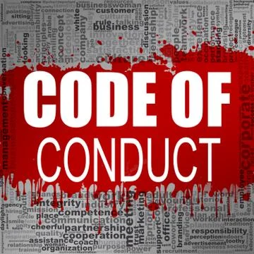 Code of conduct word cloud Stock Illustration