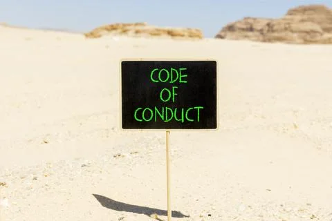 Code of conduct words symbol. Concept words Code of conduct on beautiful bl.. Stockfoto's