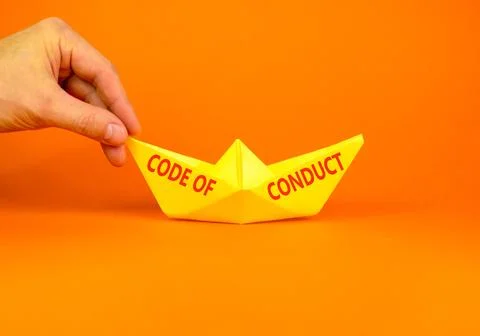 Code of conduct words symbol. Concept words Code of conduct on beautiful yell 스톡 사진