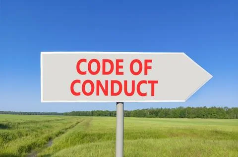 Code of conduct words symbol. Concept words Code of conduct on beautiful gr.. Stockfoto's