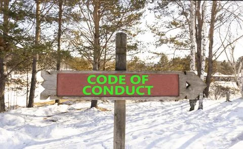 Code of conduct words symbol. Concept words Code of conduct on beautiful wo.. Stockfoto's