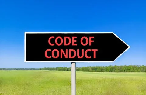 Code of conduct words symbol. Concept words Code of conduct on beautiful bl.. Stockfoto's