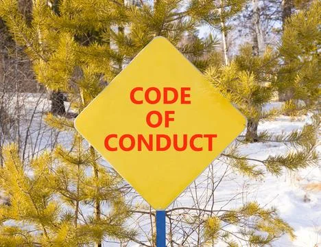 Code of conduct words symbol. Concept words Code of conduct on beautiful ye.. Stockfoto's