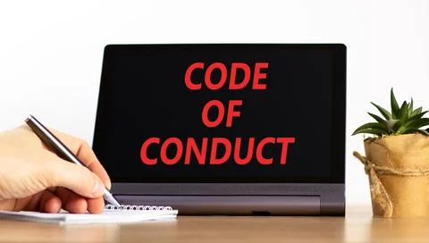 Code of conduct words symbol. Concept words Code of conduct on beautiful bl.. Stockfoto's