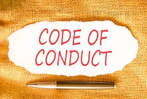Code of conduct words symbol. Concept words Code of conduct on beautiful wh.. Stockfoto's
