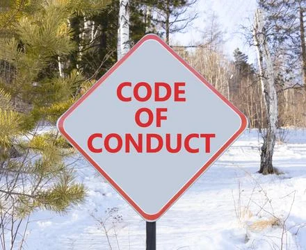 Code of conduct words symbol. Concept words Code of conduct on beautiful wh.. Stockfoto's