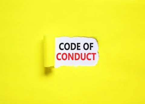 Code of conduct words symbol. Concept words Code of conduct on beautiful wh.. Stockfoto's