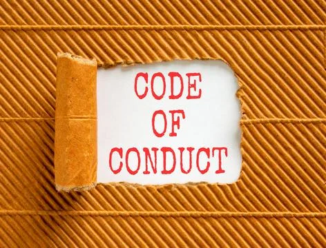 Code of conduct words symbol. Concept words Code of conduct on beautiful wh.. 스톡 사진