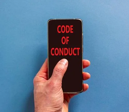 Code of conduct words symbol. Concept words Code of conduct on beautiful blac Stockfoto's