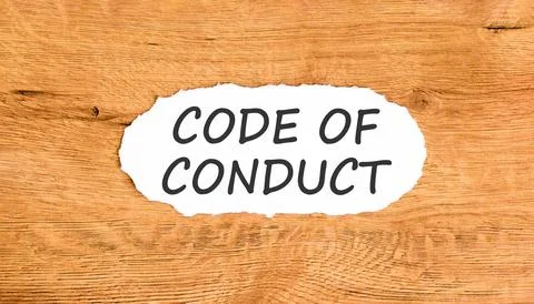 Code of conduct words symbol. Concept words Code of conduct on beautiful wh.. 스톡 사진