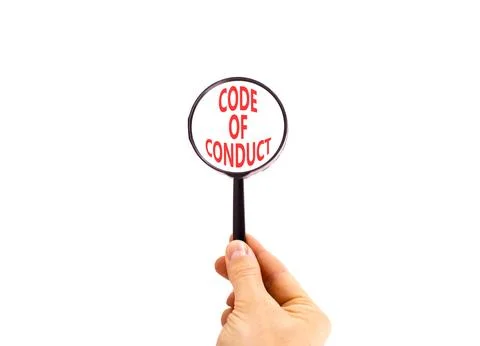 Code of conduct words symbol. Concept words Code of conduct on beautiful magn 스톡 사진
