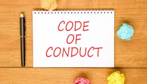 Code of conduct words symbol. Concept words Code of conduct on beautiful wh.. 스톡 사진