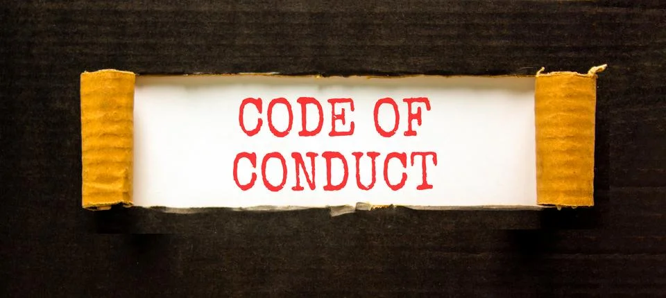 Code of conduct words symbol. Concept words Code of conduct on beautiful wh.. 스톡 사진