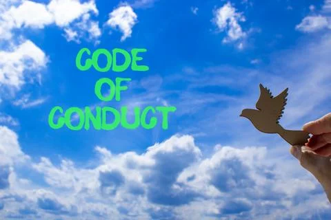 Code of conduct words symbol. Concept words Code of conduct on beautiful blue 写真素材