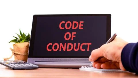 Code of conduct words symbol. Concept words Code of conduct on beautiful bl.. 写真素材