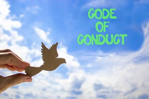 Code of conduct words symbol. Concept words Code of conduct on beautiful bl.. 写真素材