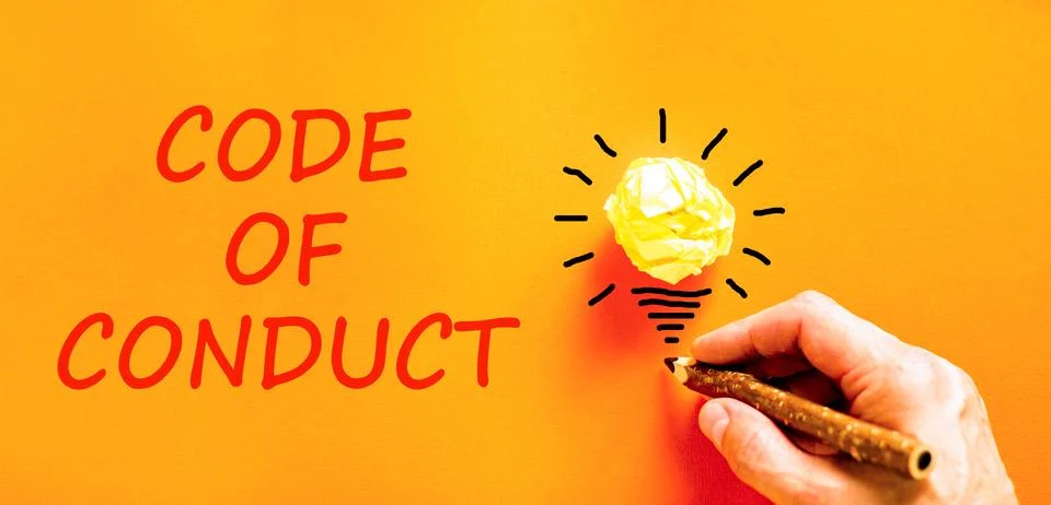 Code of conduct words symbol. Concept words Code of conduct on beautiful oran 写真素材