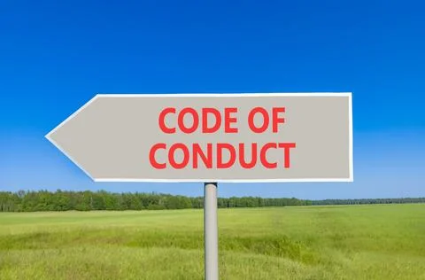 Code of conduct words symbol. Concept words Code of conduct on beautiful gr.. 写真素材