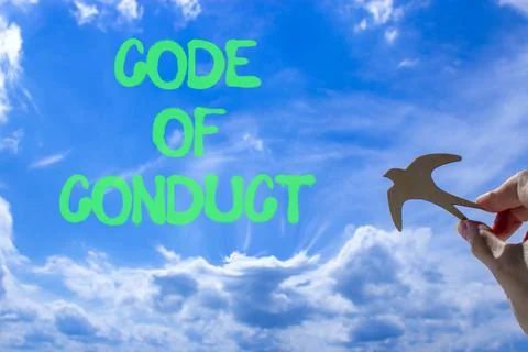 Code of conduct words symbol. Concept words Code of conduct on beautiful bl.. Stock Photos