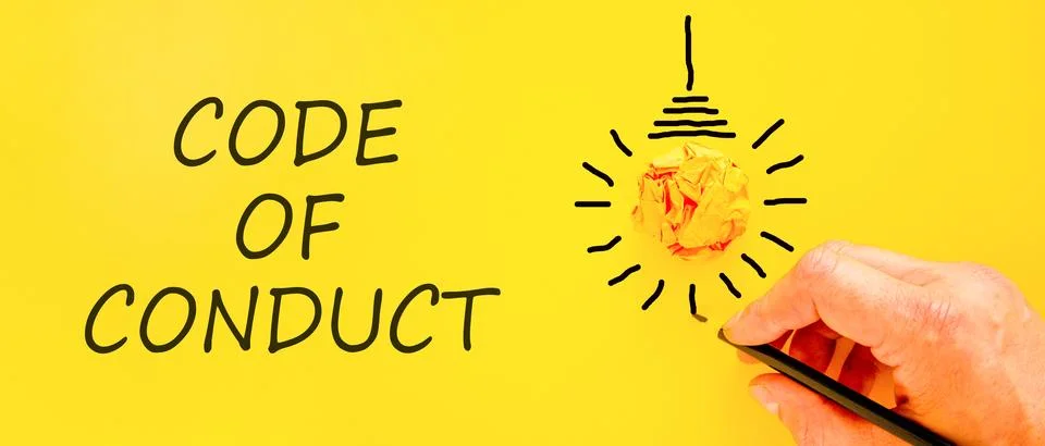 Code of conduct words symbol. Concept words Code of conduct on beautiful ye.. Stock Photos