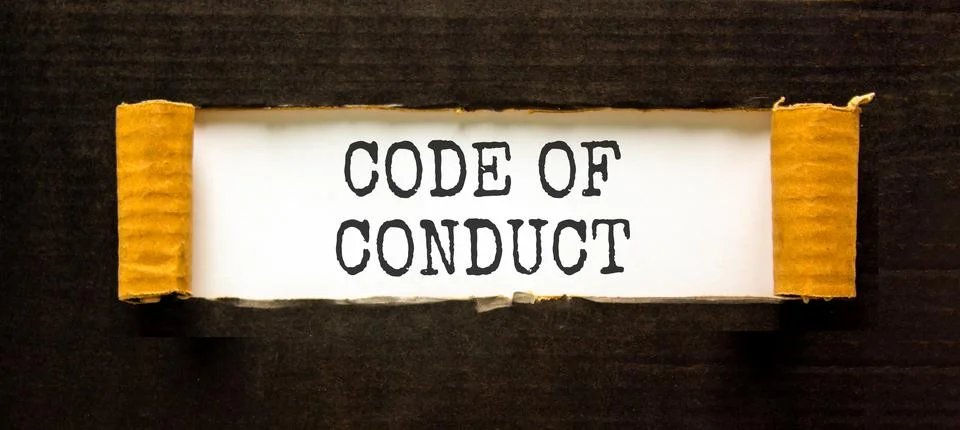 Code of conduct words symbol. Concept words Code of conduct on beautiful wh.. 스톡 사진