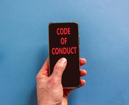 Code of conduct words symbol. Concept words Code of conduct on beautiful bl.. 스톡 사진