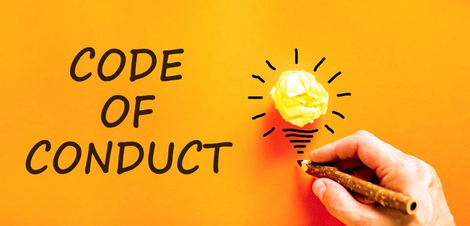 Code of conduct words symbol. Concept words Code of conduct on beautiful oran 스톡 사진