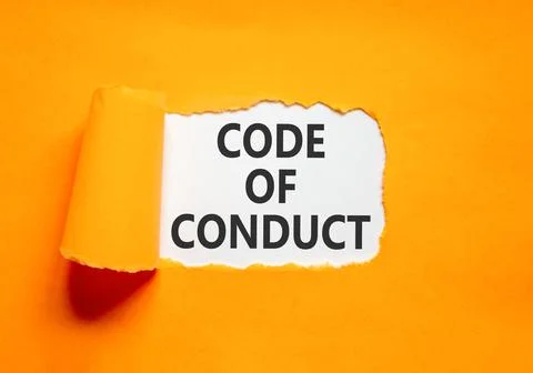 Code of conduct words symbol. Concept words Code of conduct on beautiful wh.. 스톡 사진