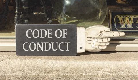 Code of conduct words symbol. Concept words Code of conduct on beautiful bl.. 스톡 사진