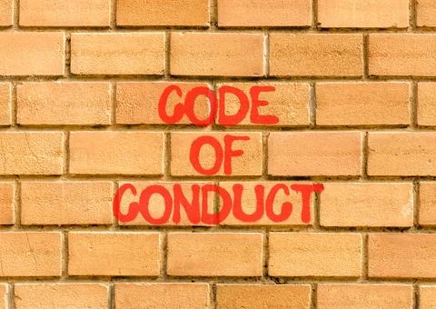 Code of conduct words symbol. Concept words Code of conduct on beautiful br.. 스톡 사진